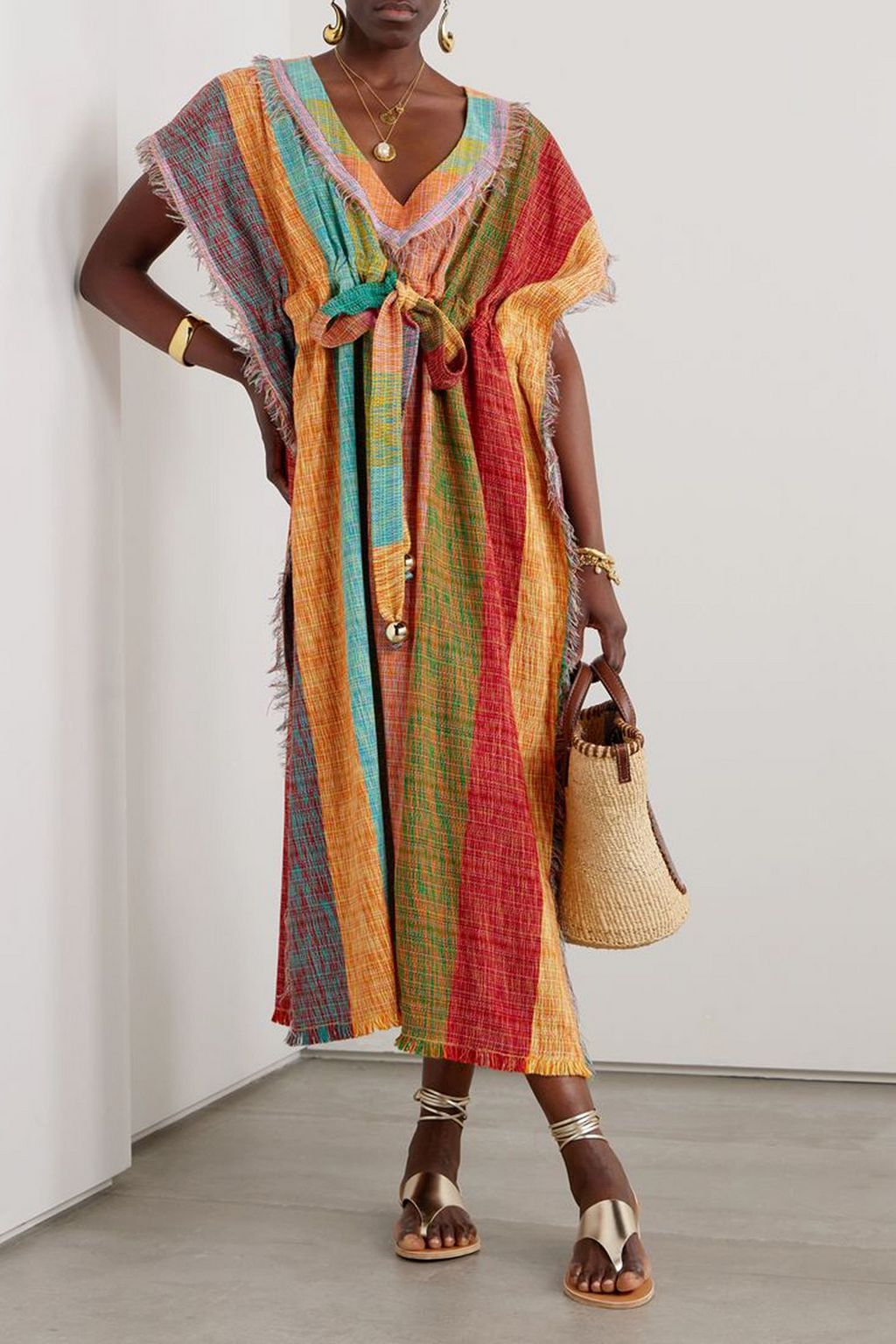 ADMONA Ramzi belted jacquard maxi dress