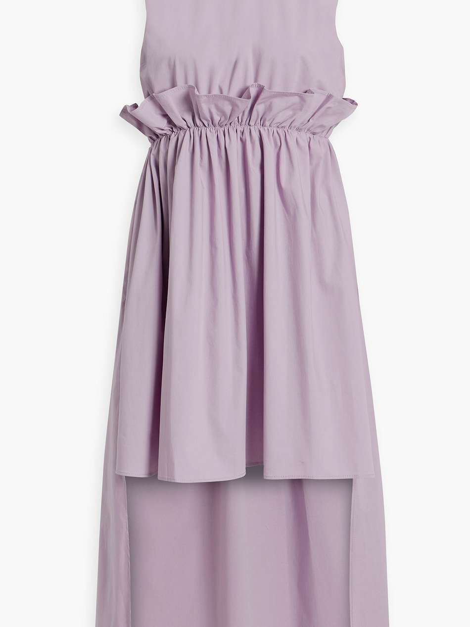 asymmetric cotton-blend poplin dress