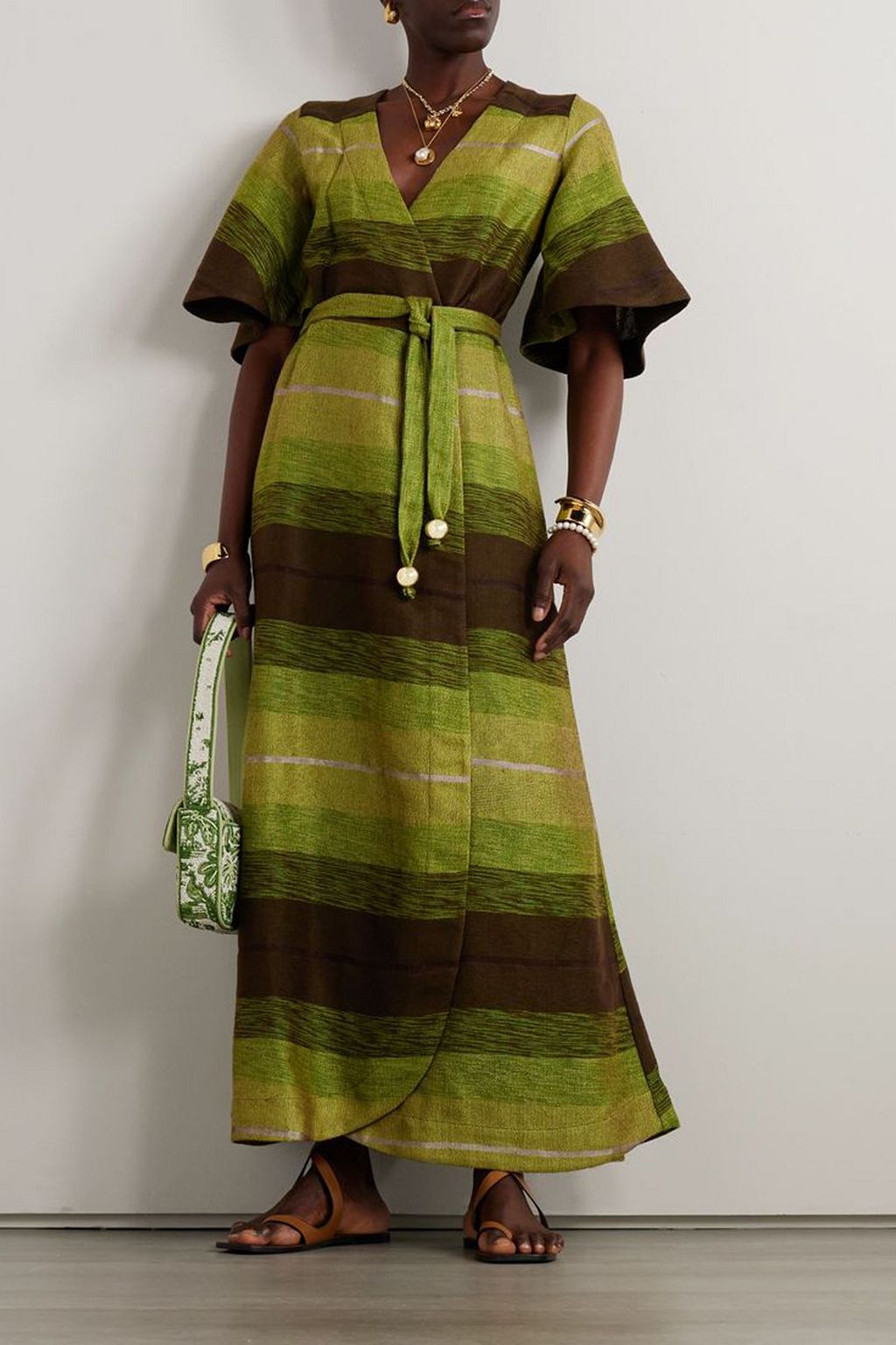 ADMONA Farid belted jacquard maxi dress