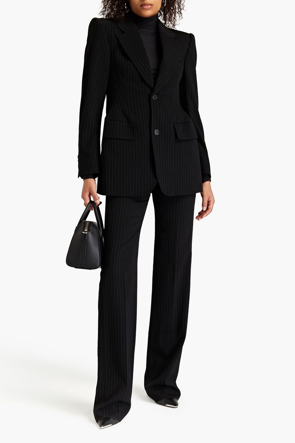 BALENCIAGA Pinstriped stretch wool-twill blazer