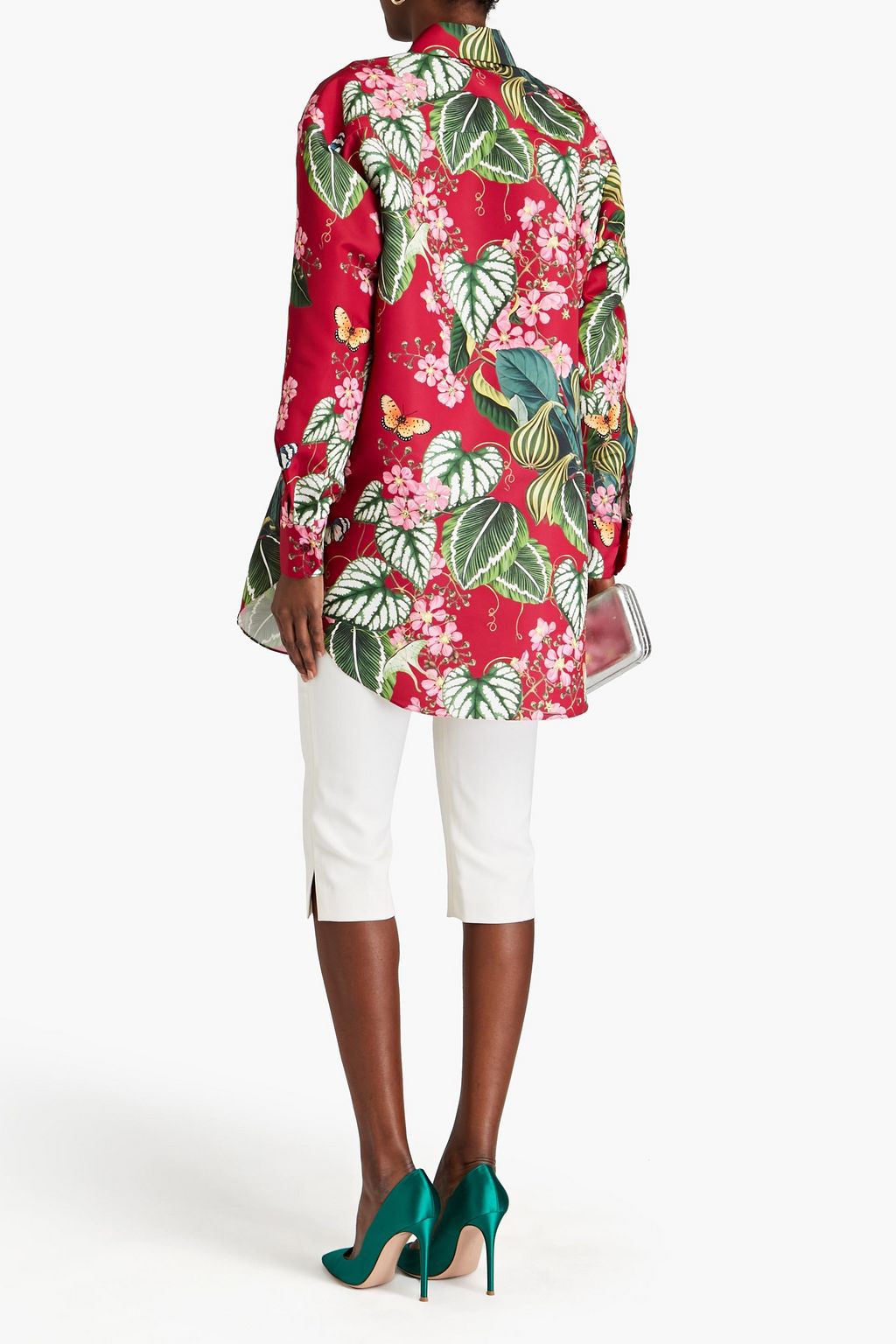 OSCAR DE LA RENTA 오버사이즈 프린트 파유 셔츠