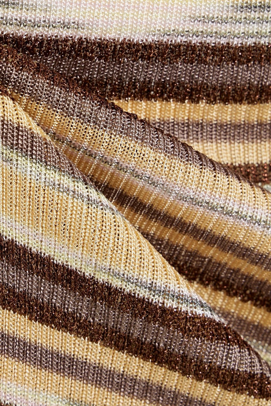 MISSONI Metallic space-dyed ribbed-knit midi dress