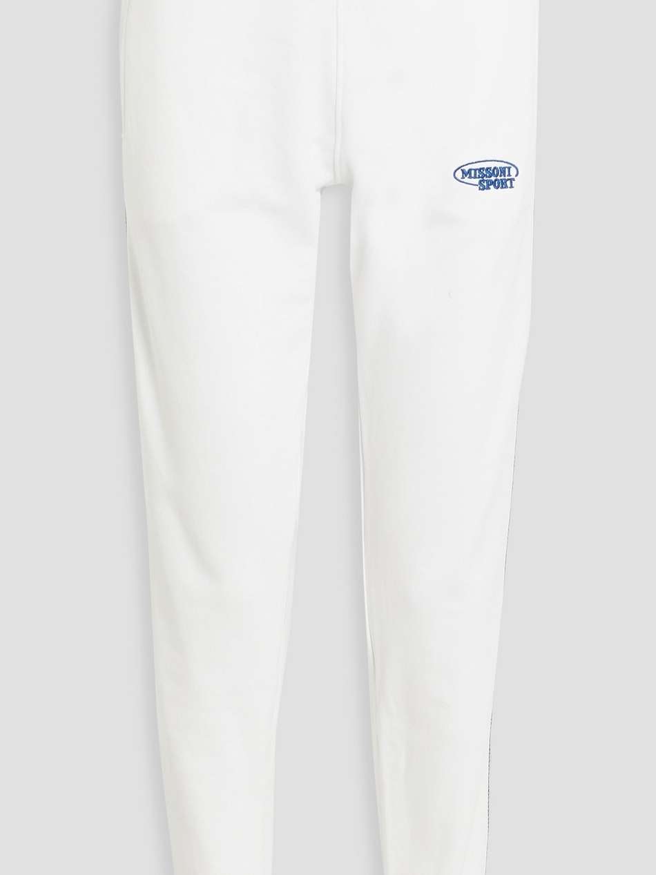 knit-trimmed french cotton-terry track pants