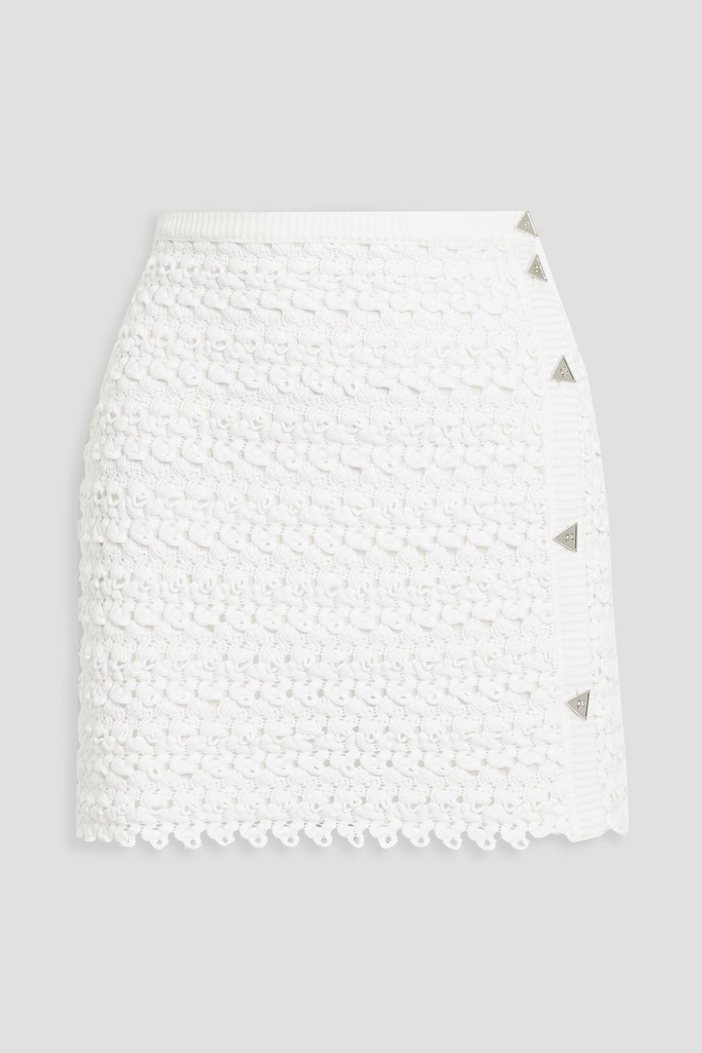 MISSONI Buttondetailed crochetknit mini skirt THE