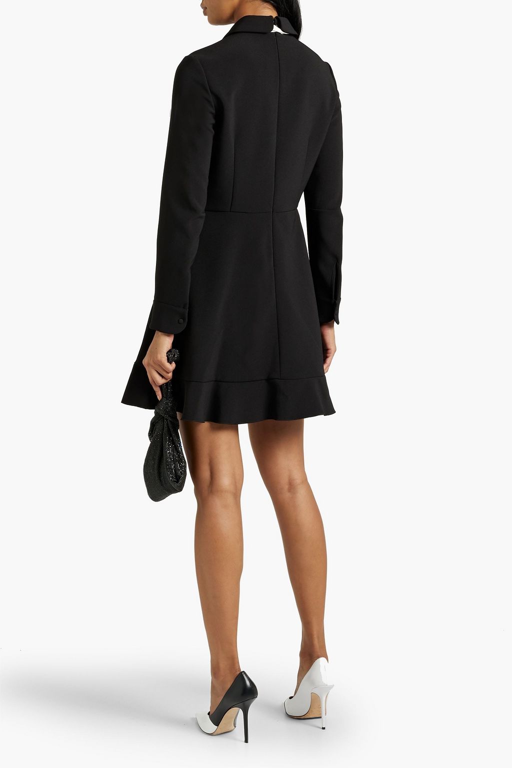 REDVALENTINO Pussy-bow crepe mini dress