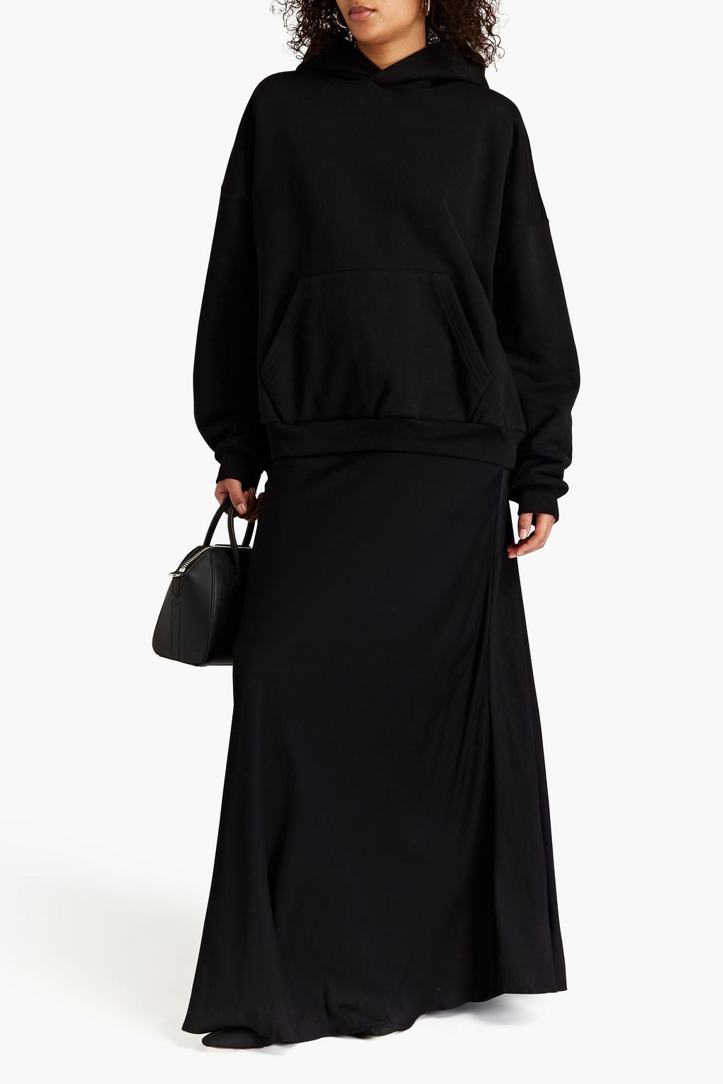 balenciaga logo cotton terry hoodie