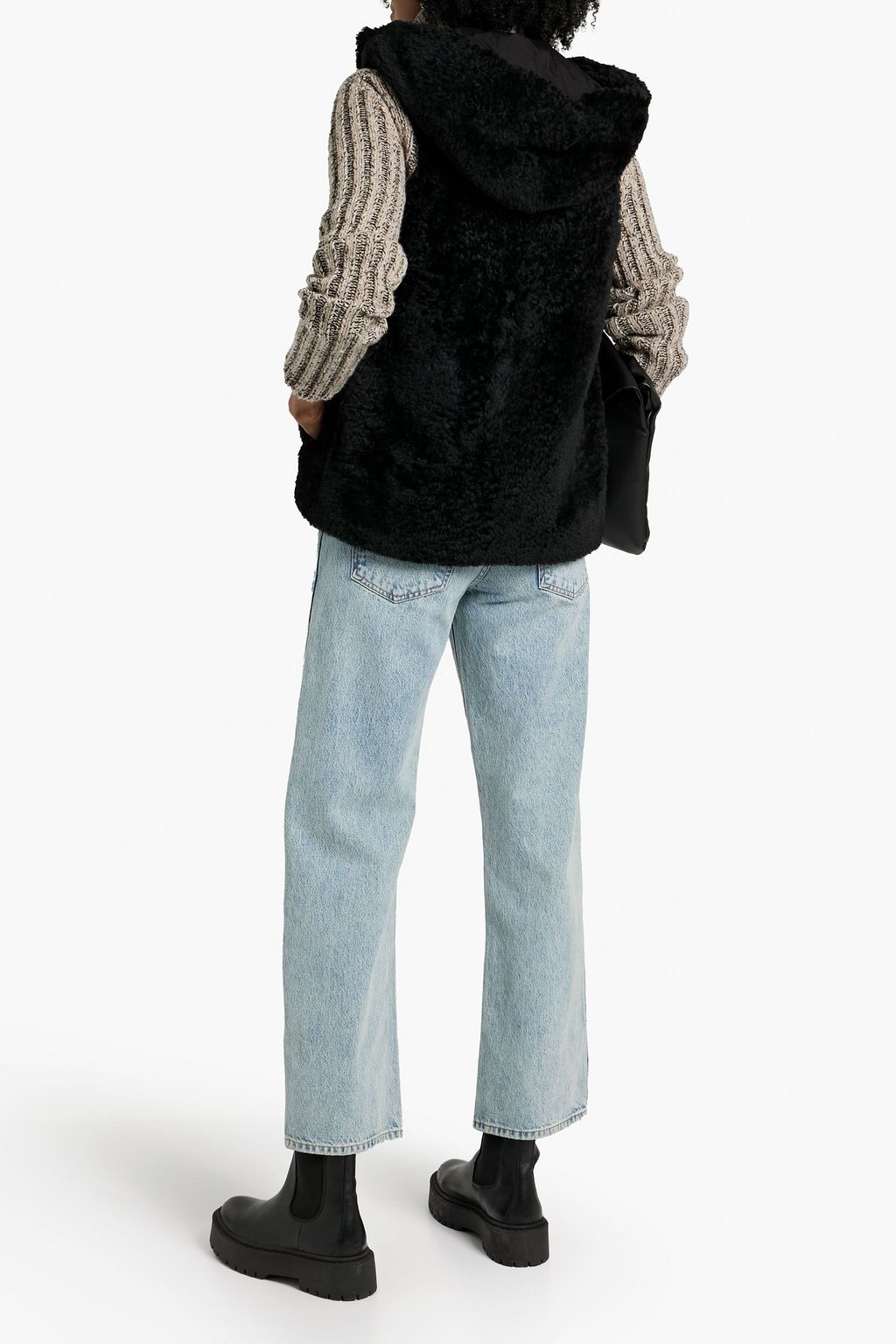 KARL DONOGHUE Shearling hooded vest