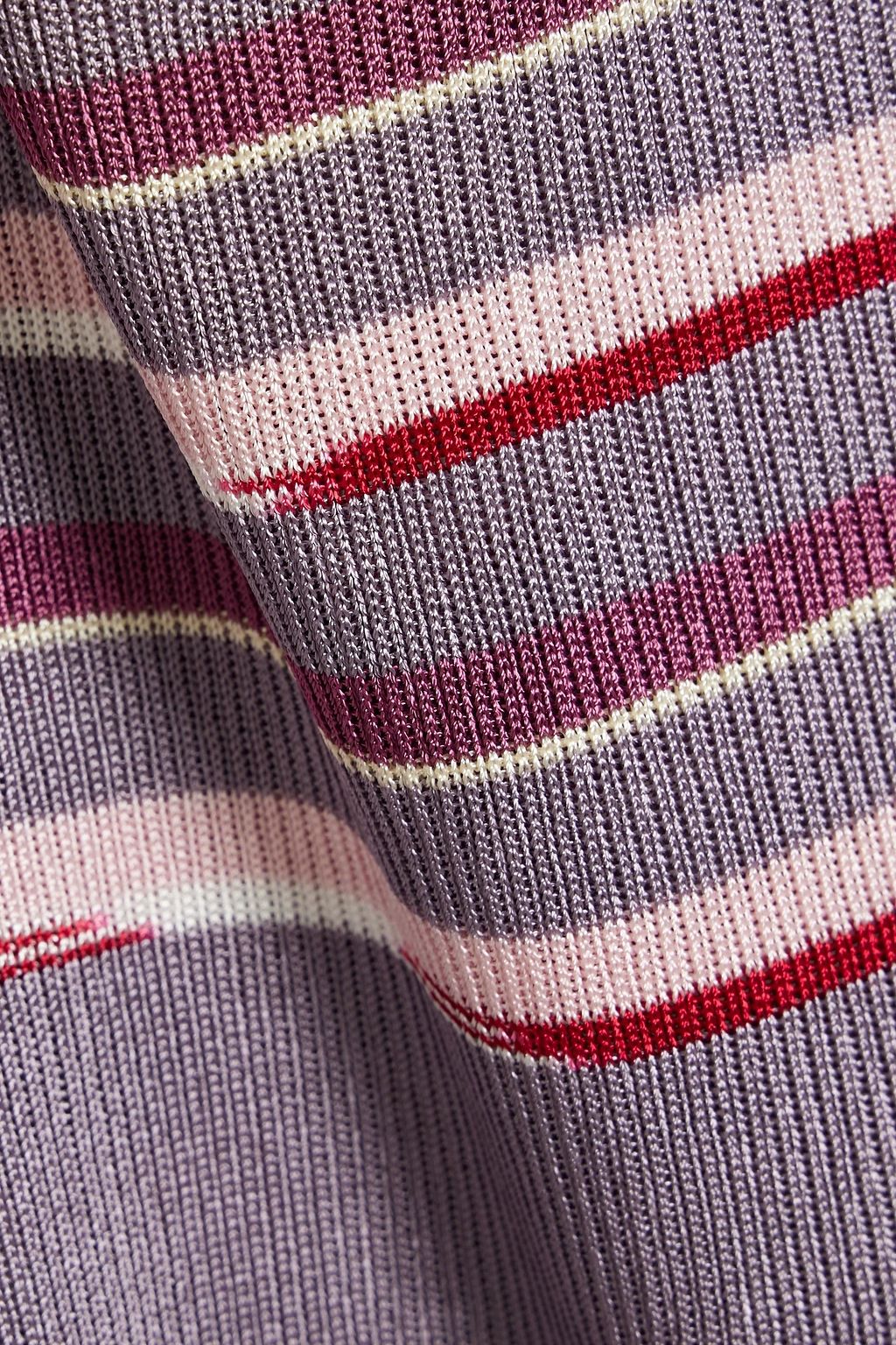 MISSONI Space-dyed striped crochet-knit tank