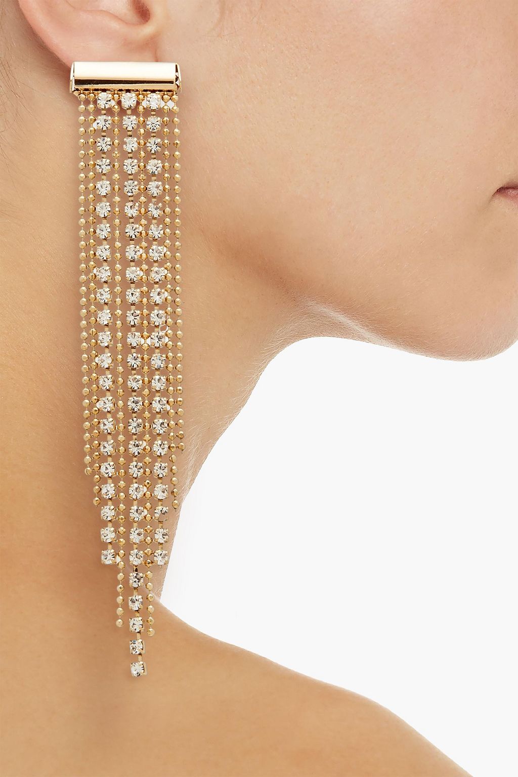 ROSANTICA Fringed gold-tone crystal earrings