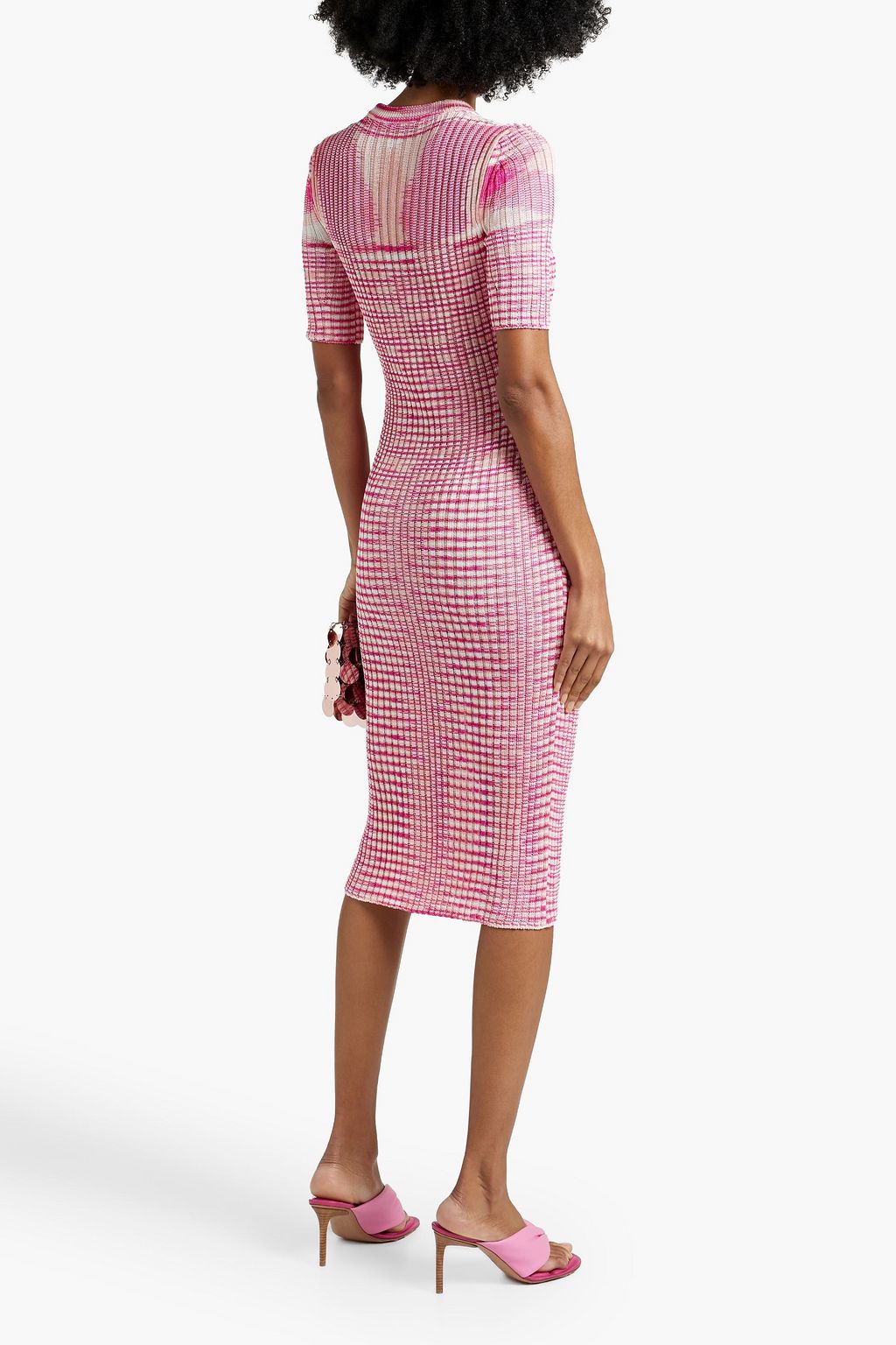 MISSONI Space-dyed ribbed-knit midi dress