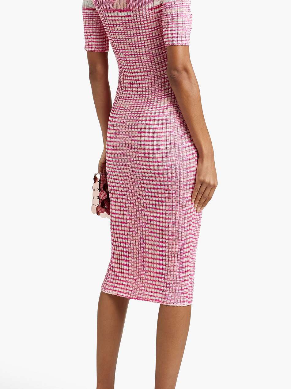 space-dyed ribbed-knit midi dress