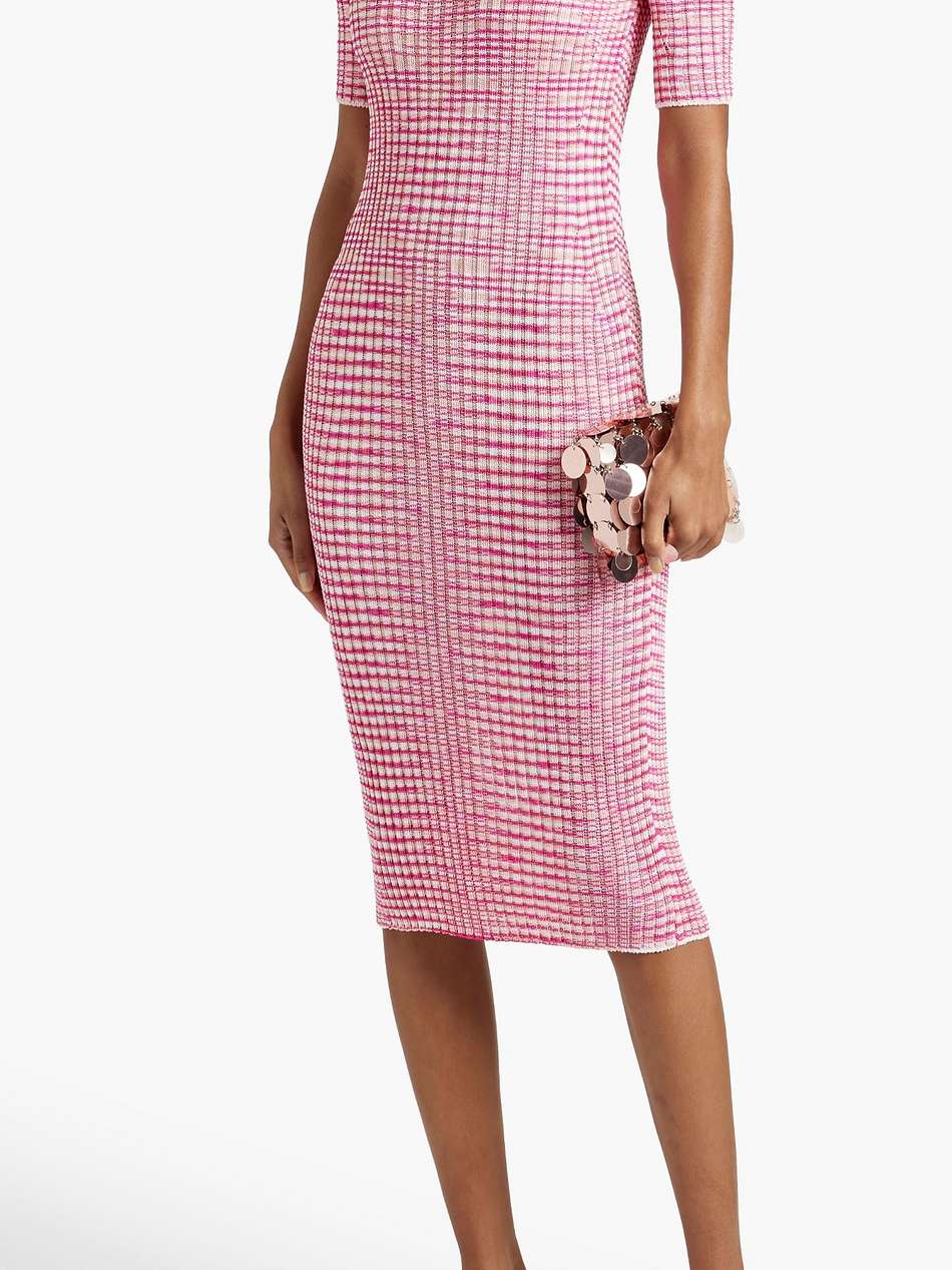 space-dyed ribbed-knit midi dress