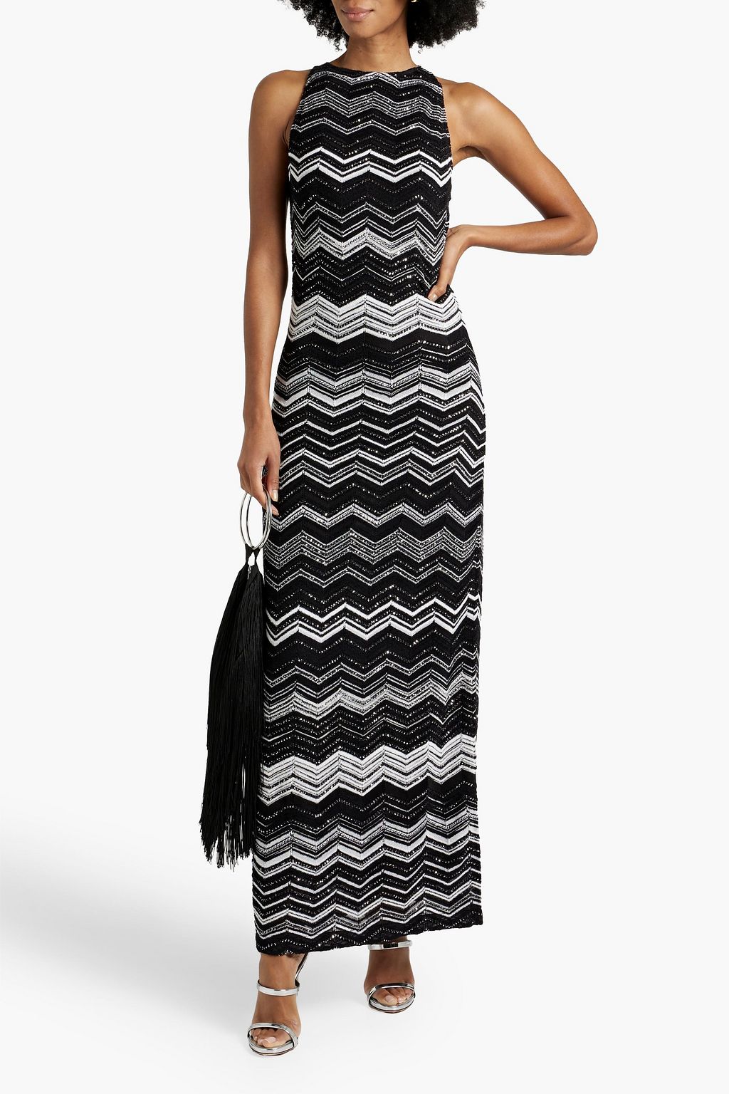 MISSONI Sequinembellished crochetknit maxi dress THE