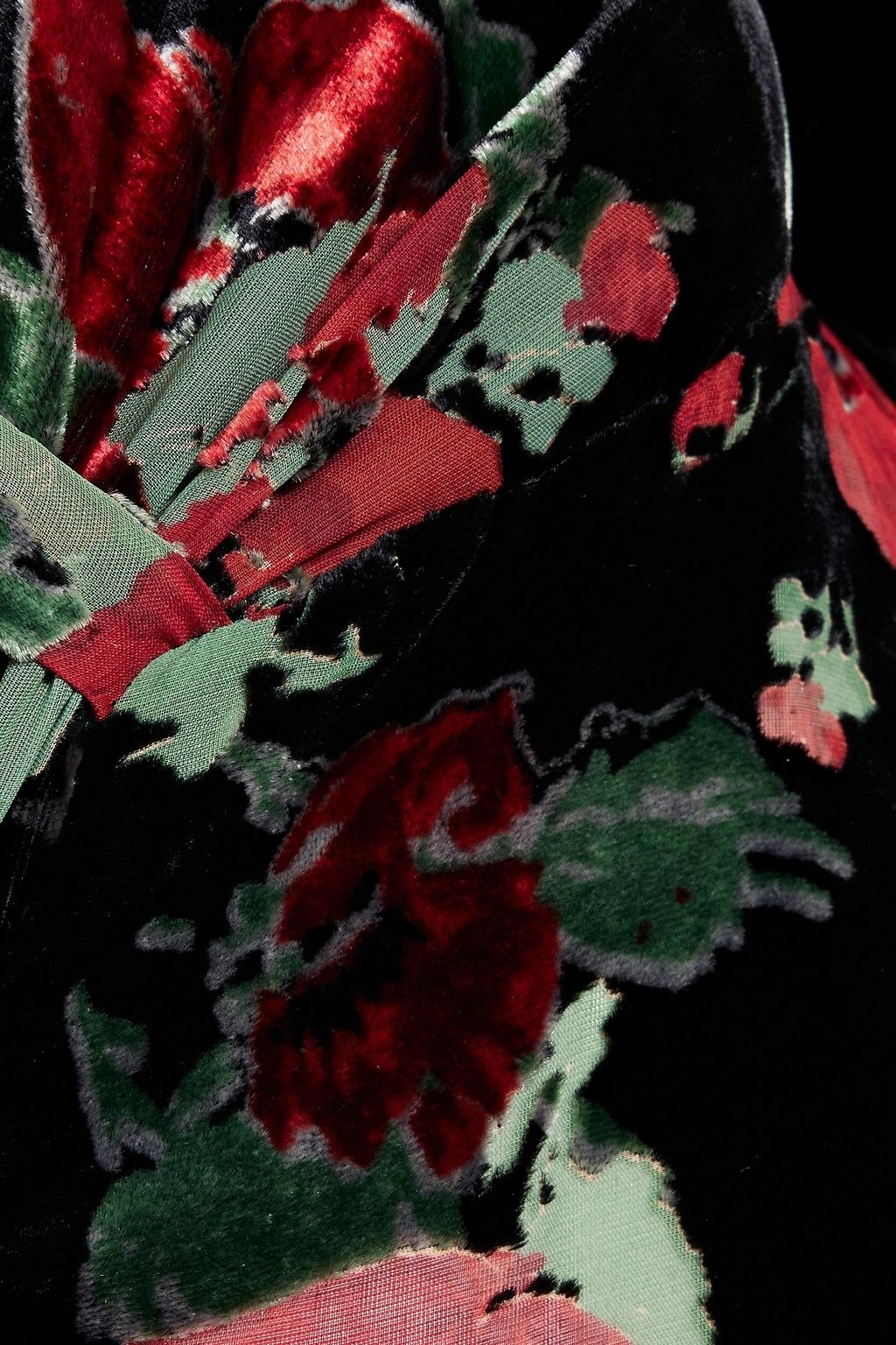 RIXO Bridgette ruched floral-print silk-blend devoré-velvet top