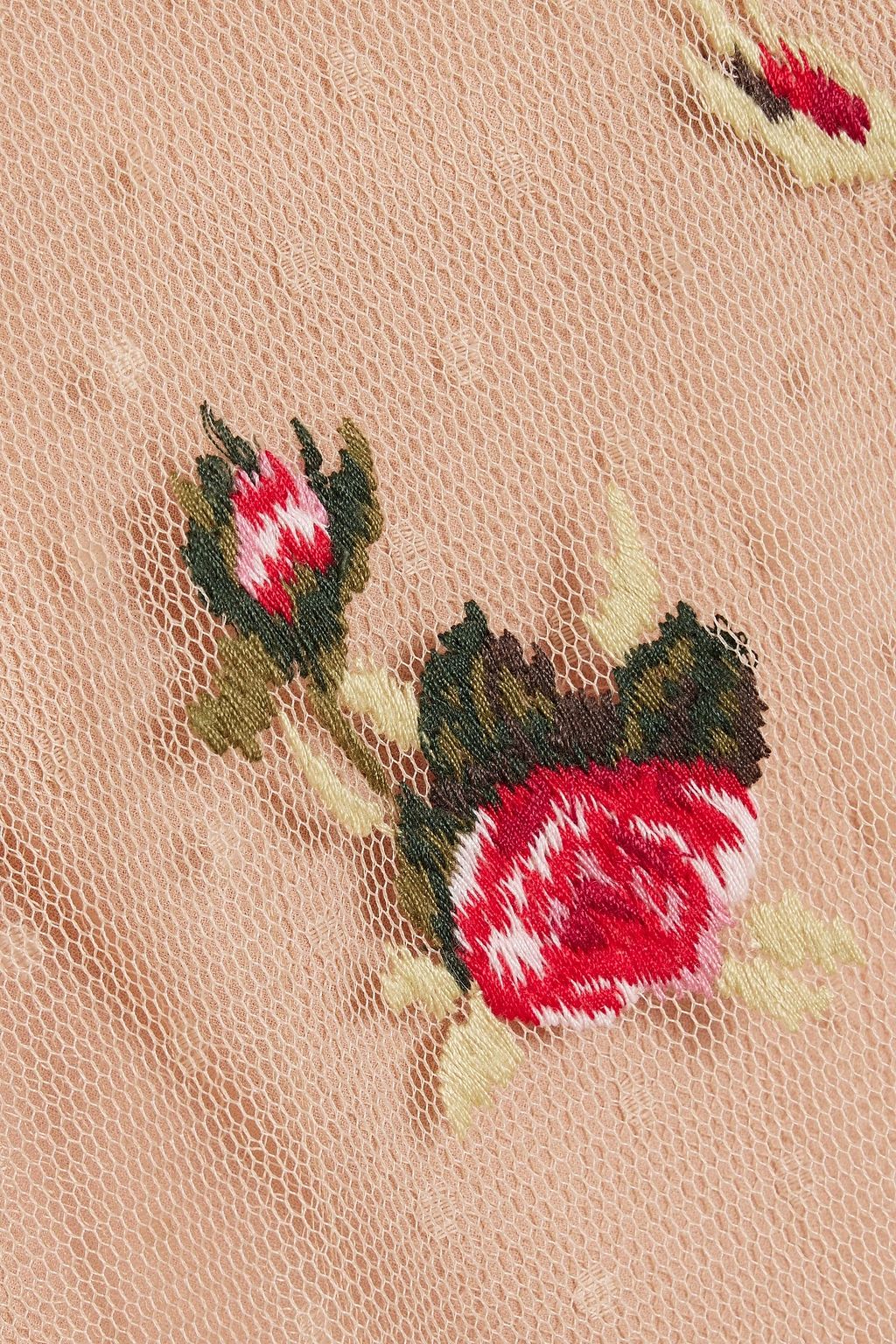 REDVALENTINO Embroidered point d'esprit top