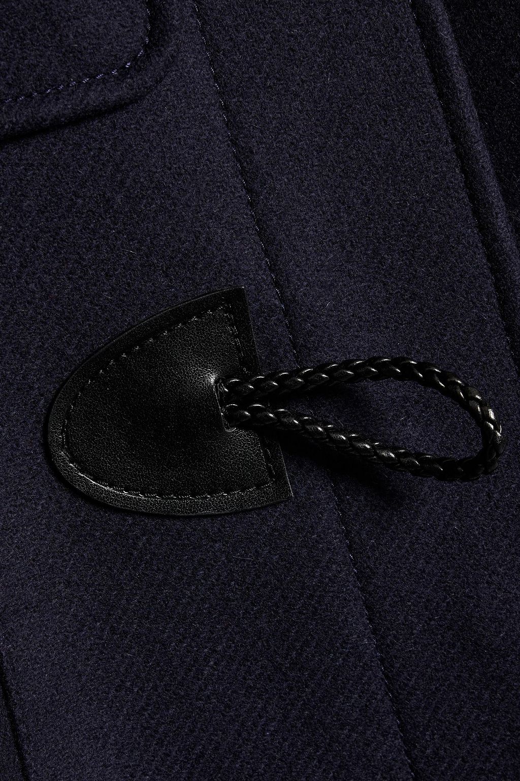 REDVALENTINO Leather-trimmed wool-blend felt hooded cape