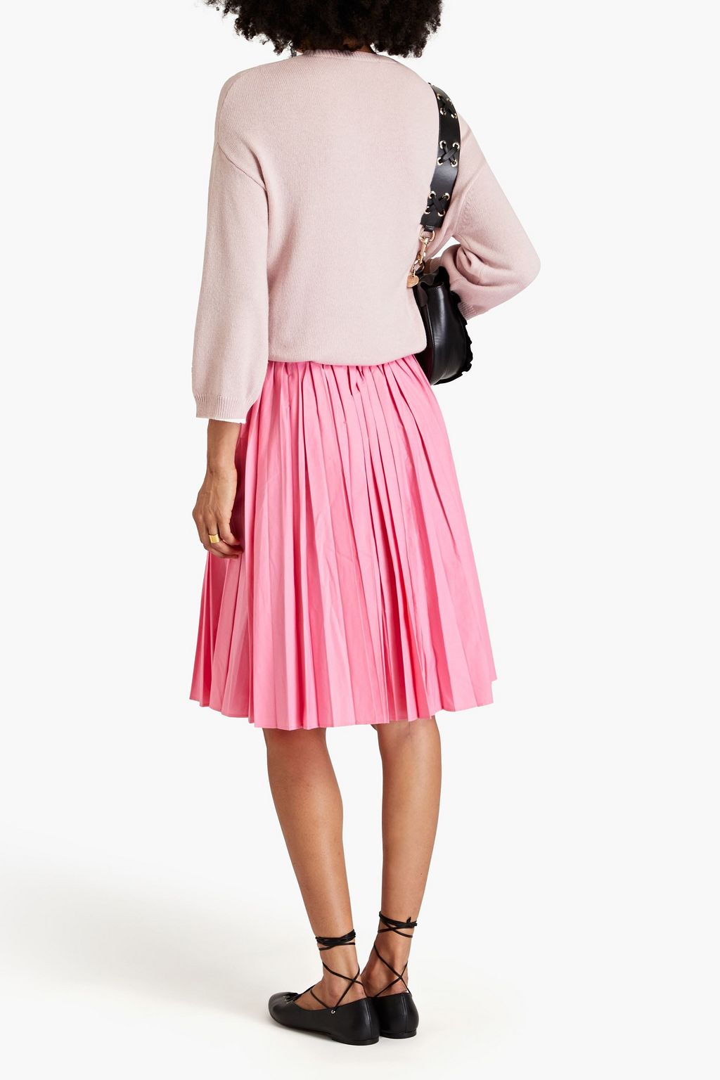 REDVALENTINO كنزة رياضية من نسيج بحبكة مضلعة بتصميم مطرّز مزينة بطبعات