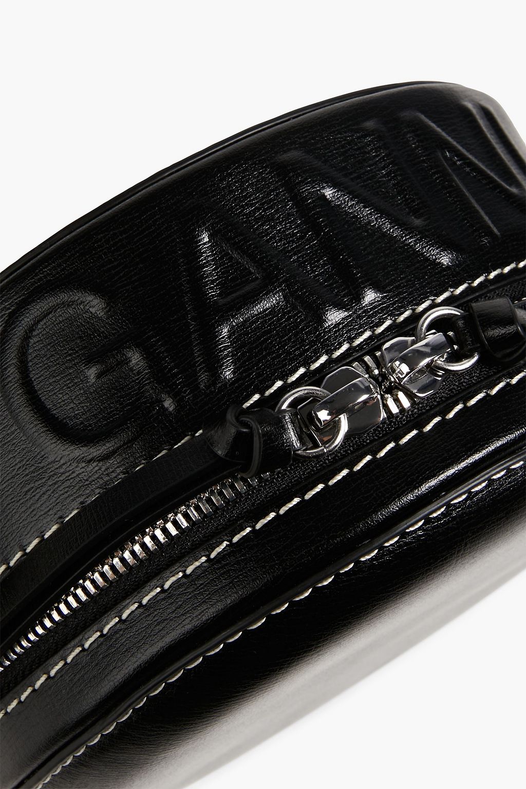 GANNI Banner Roll embossed leather shoulder bag