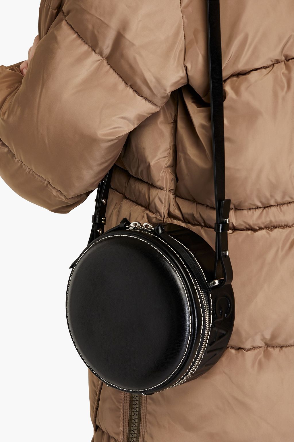 GANNI Banner Roll embossed leather shoulder bag