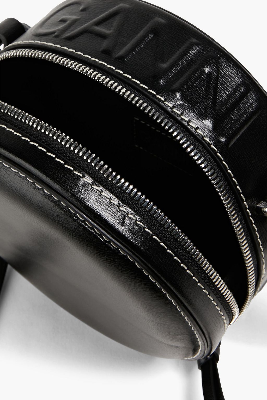 GANNI Banner Roll embossed leather shoulder bag