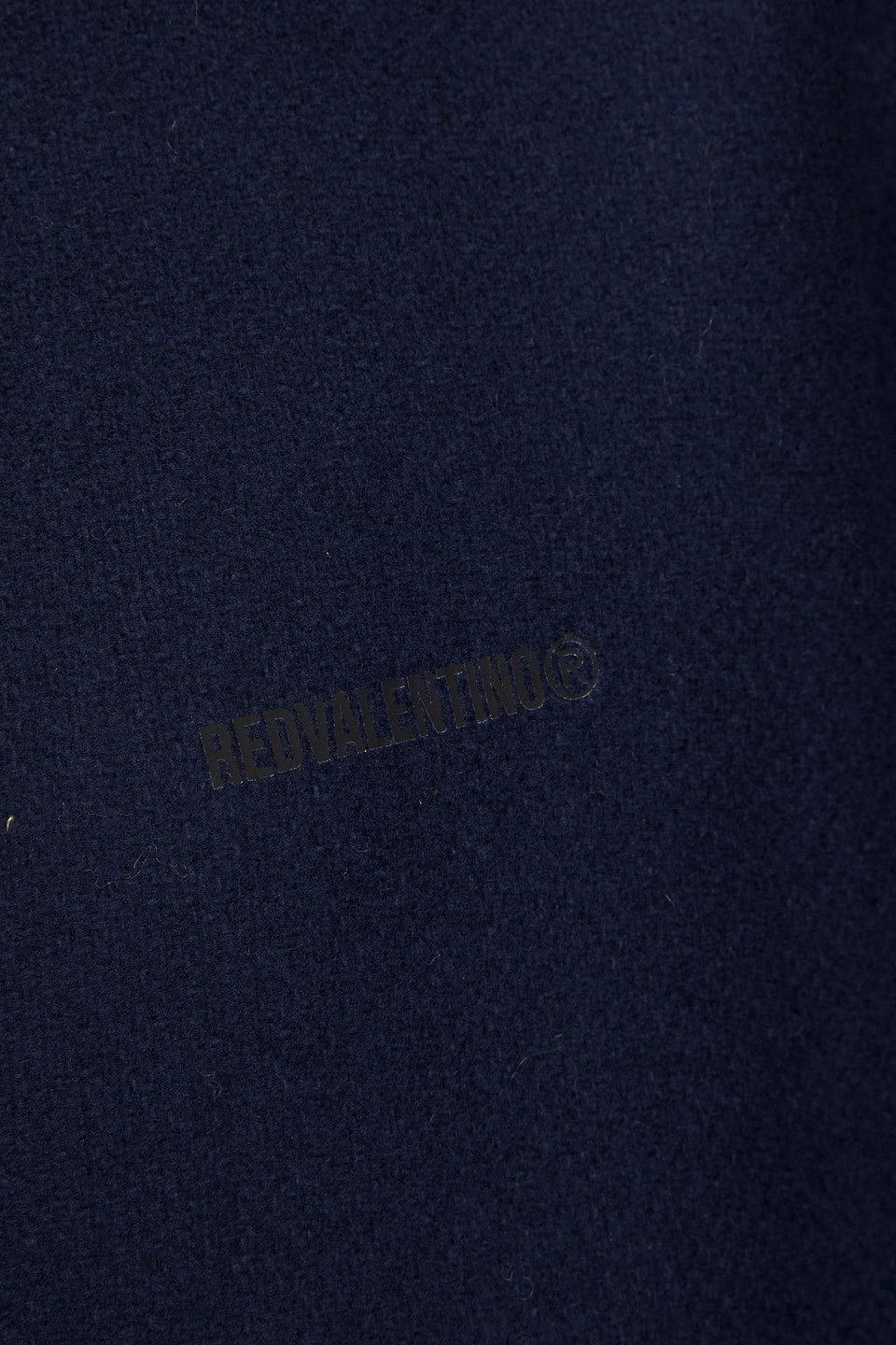 Red Valentino Shell-paneled Felt Coat In Midnight Blue