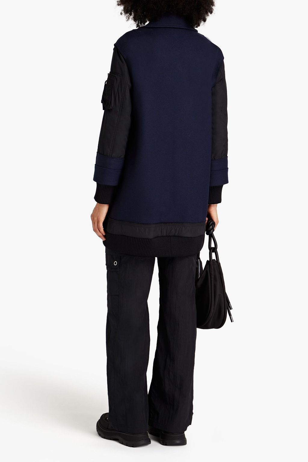 REDVALENTINO Shell-paneled wool-blend felt coat