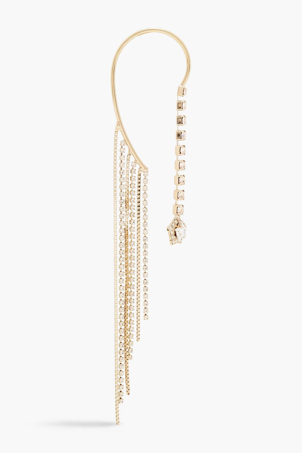 Rosantica - Fringed gold-tone crystal ear cuff - Metallic - OneSize