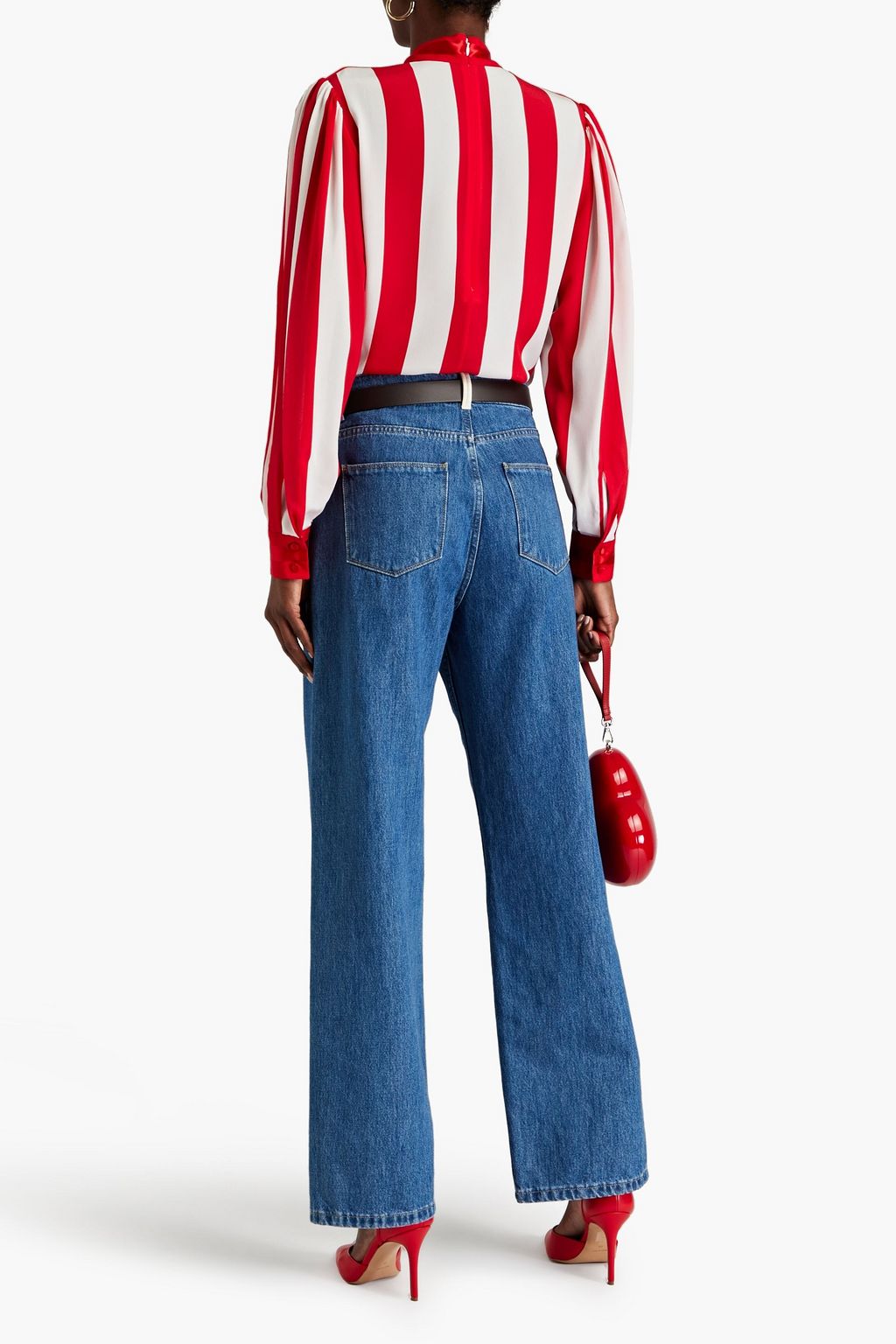 DOLCE&GABBANA Striped silk crepe de chine blouse