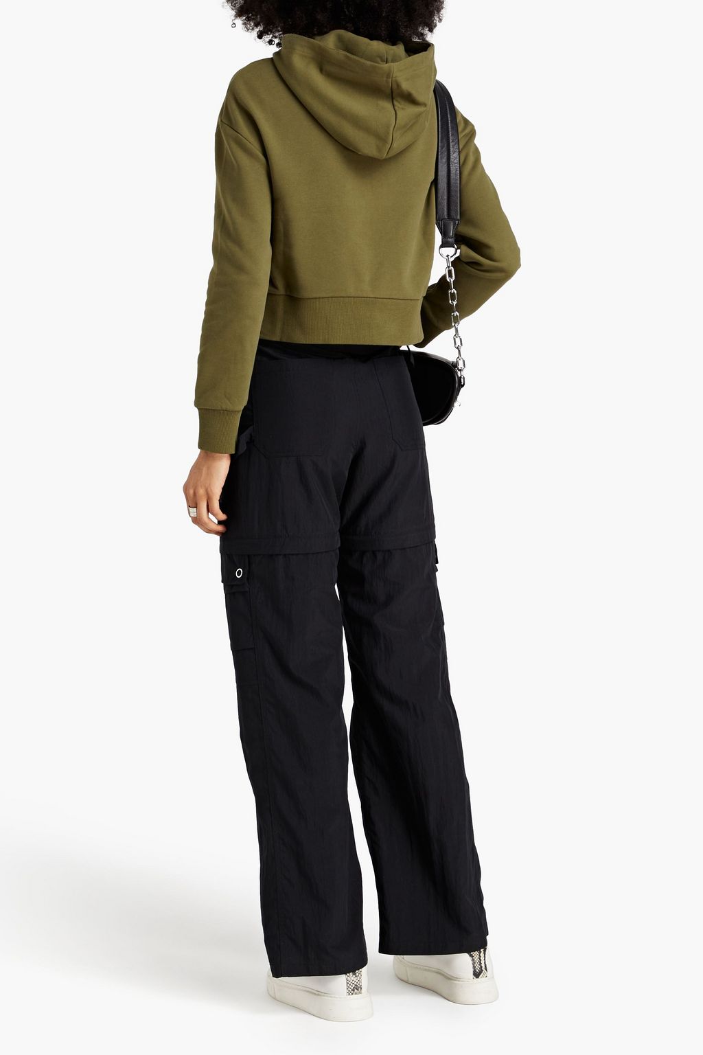 BALMAIN Flocked French cotton-terry hoodie