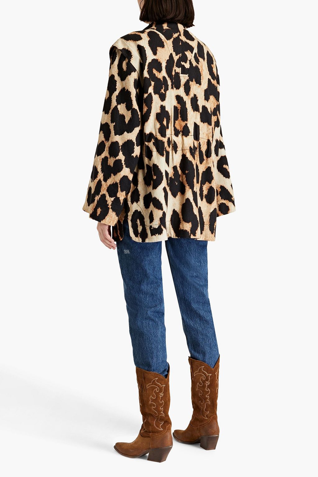 GANNI Leopard-print canvas jacket