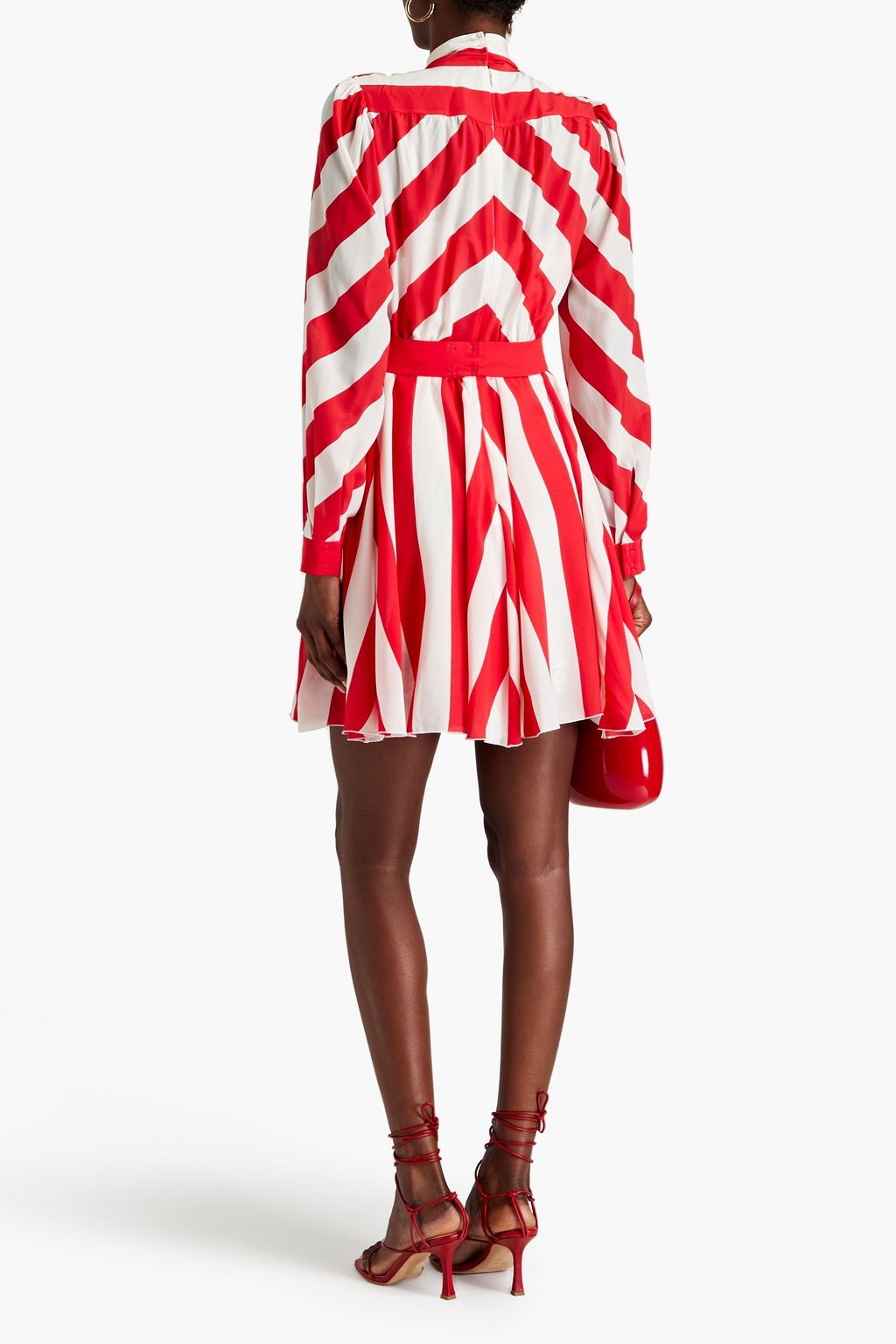 DOLCE&GABBANA Striped silk crepe de chine mini dress