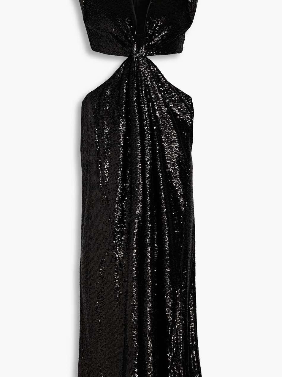 alexis cutout sequined tulle midi dress