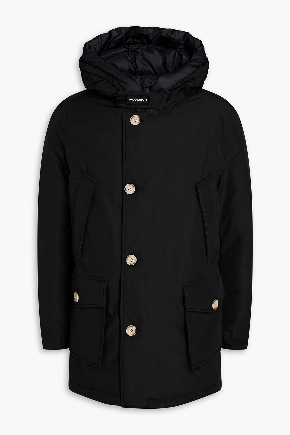 Woolrich Byrd Hooded Parka Coat In Black