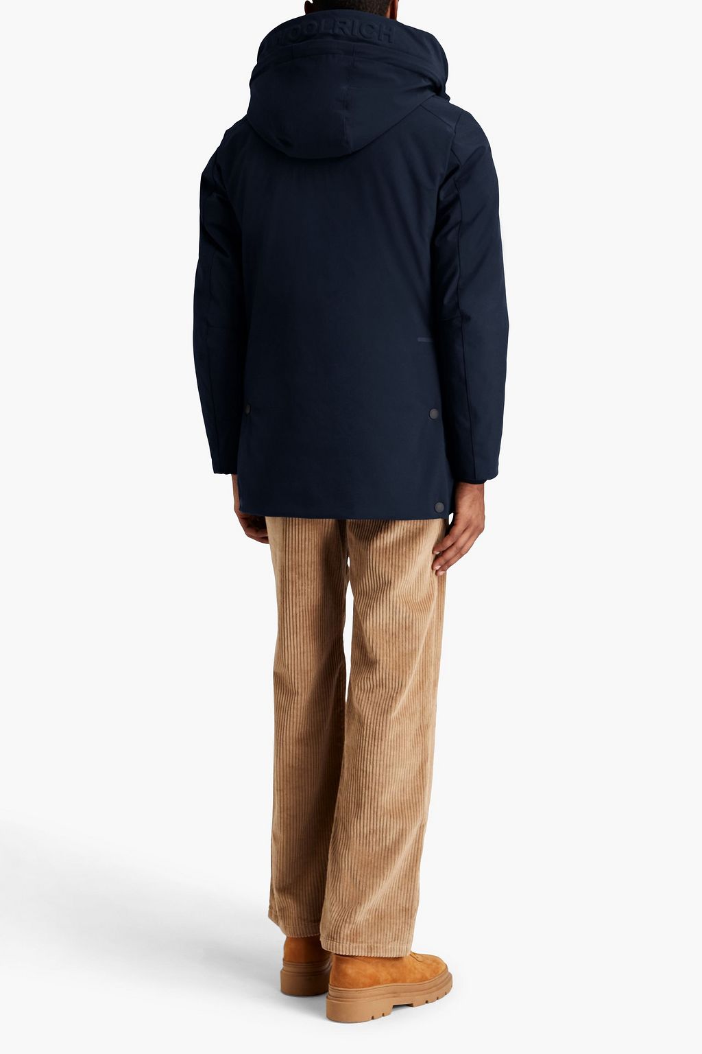 WOOLRICH معطف باركا بقبعة مصنوع من قماش عازل