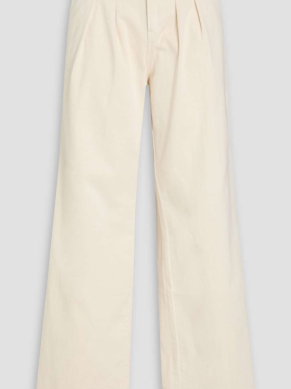 mia pleated high-rise wide-leg jeans