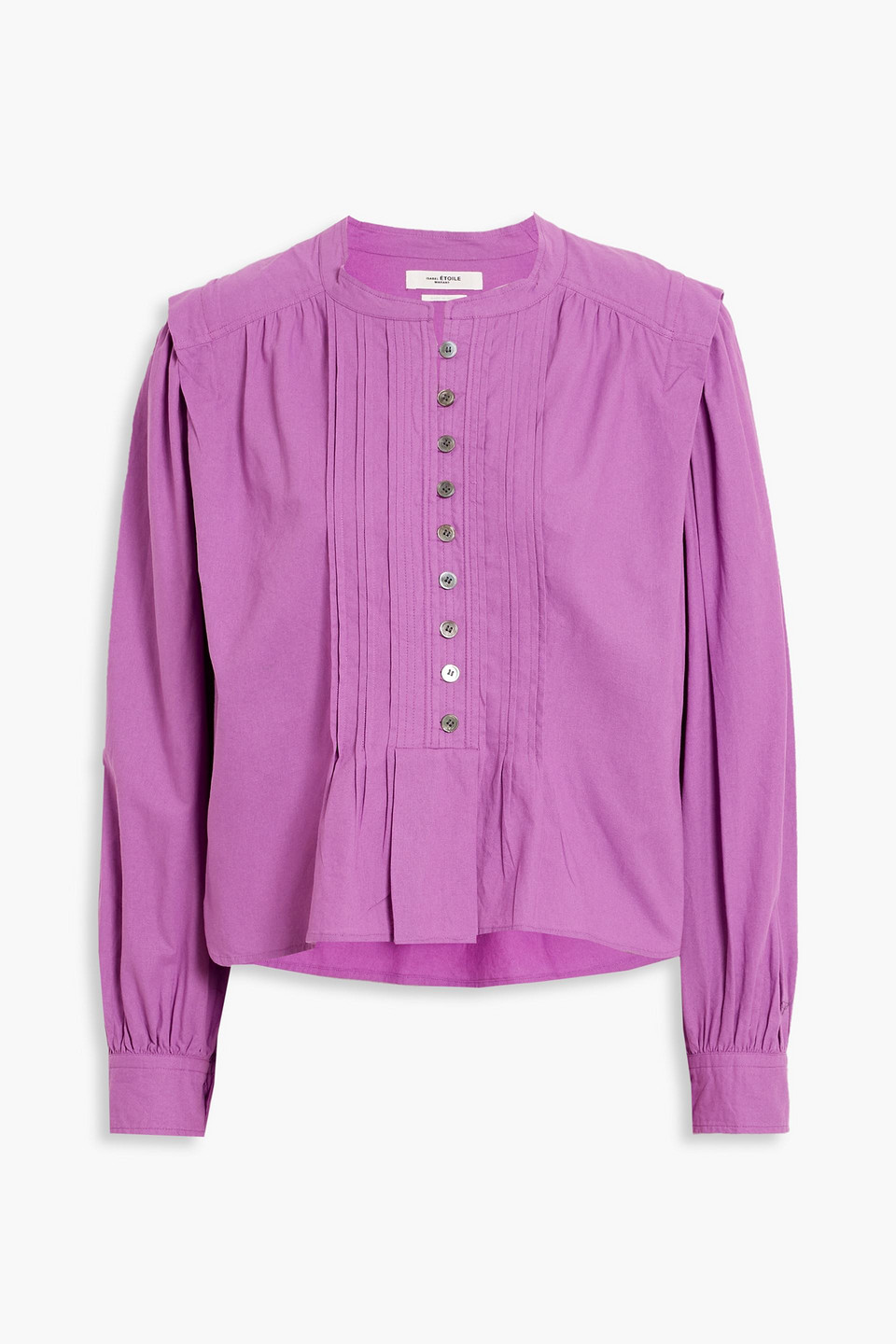 Marant Etoile Okina Pintucked Cotton-voile Blouse In Magenta