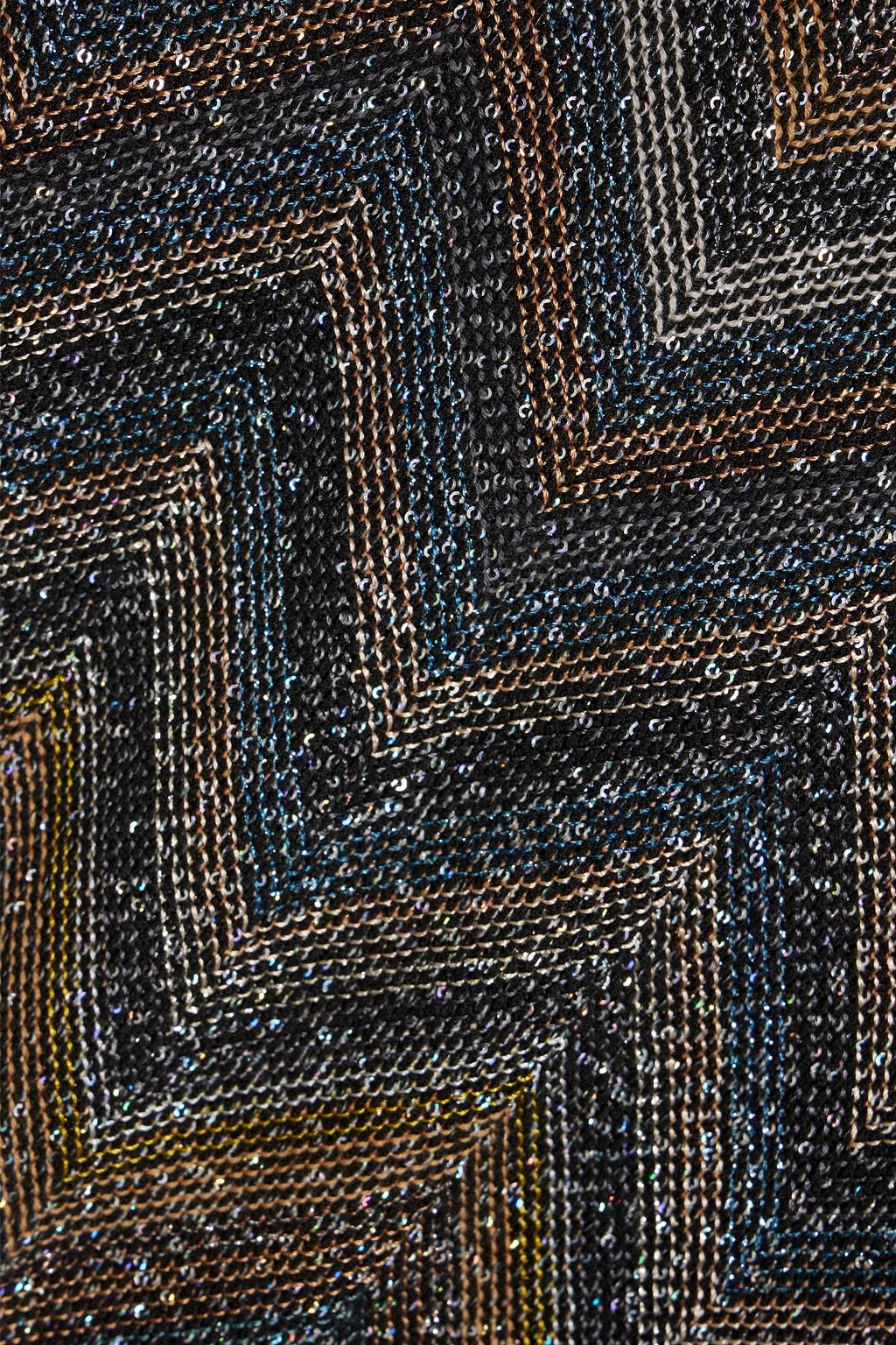 MISSONI Sequin-embellished crochet-knit turtleneck mini dress