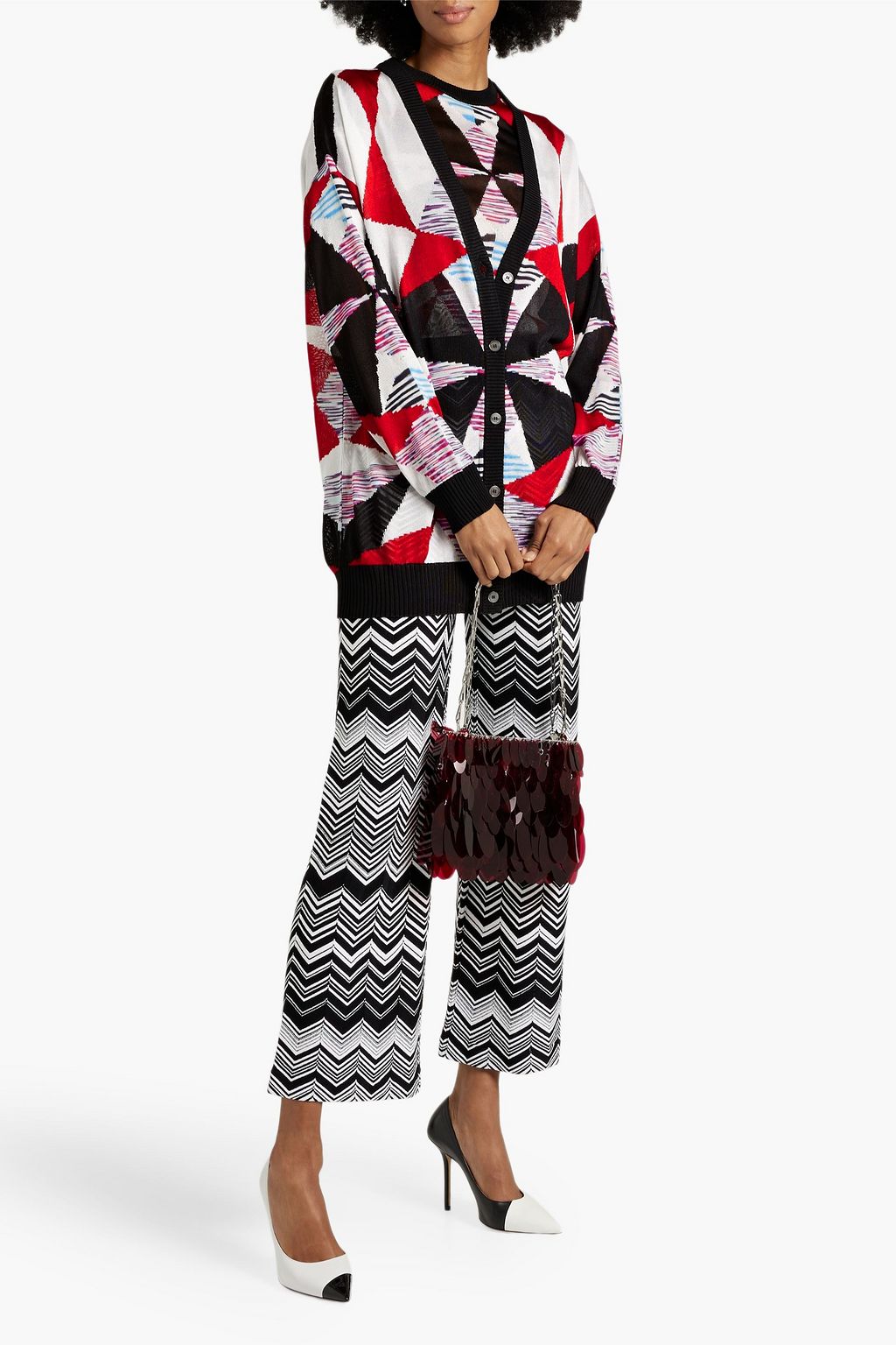MISSONI كارديغان من نسيج بحبكة كروشيه