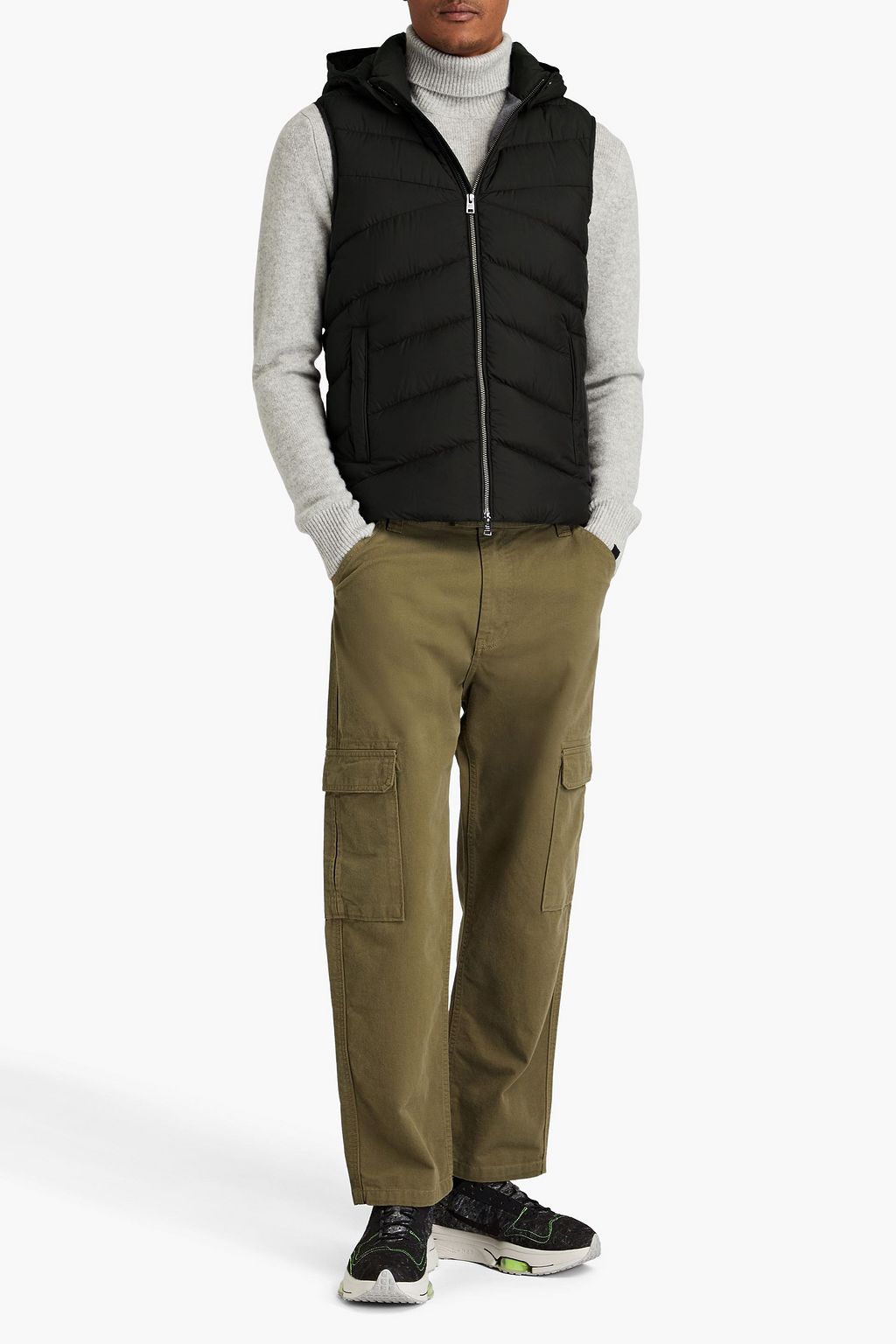 WOOLRICH فيست بقبعة مصنوع من قماش عازل بتصميم مبطّن