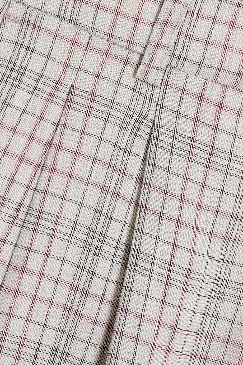 MARANT ÉTOILE Lowea pleated checked linen-blend tapered pants