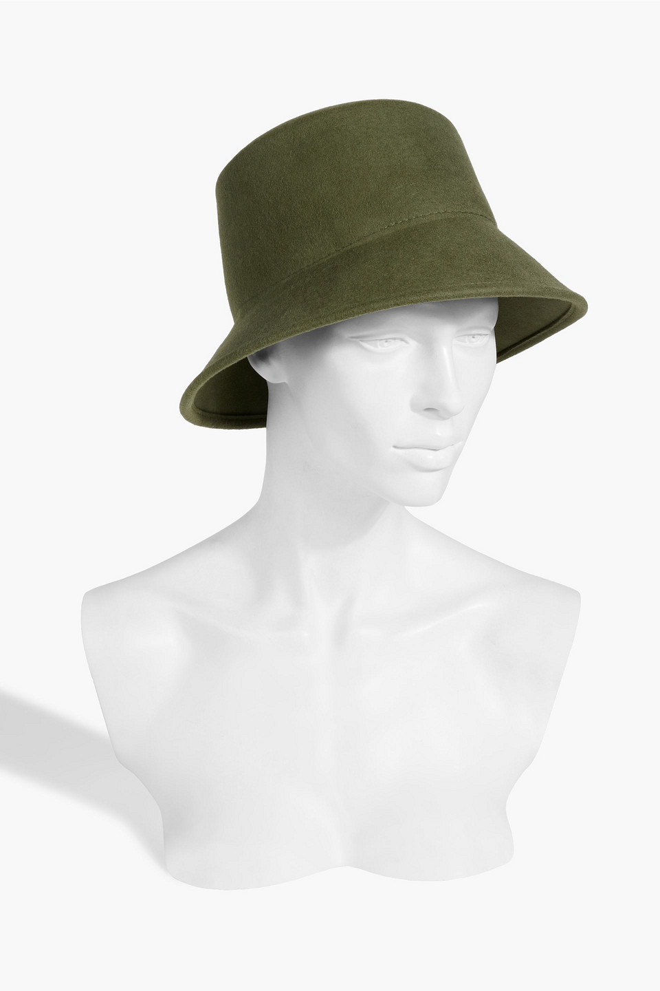 Shop Eugenia Kim Jonah Wool-felt Bucket Hat In Army Green