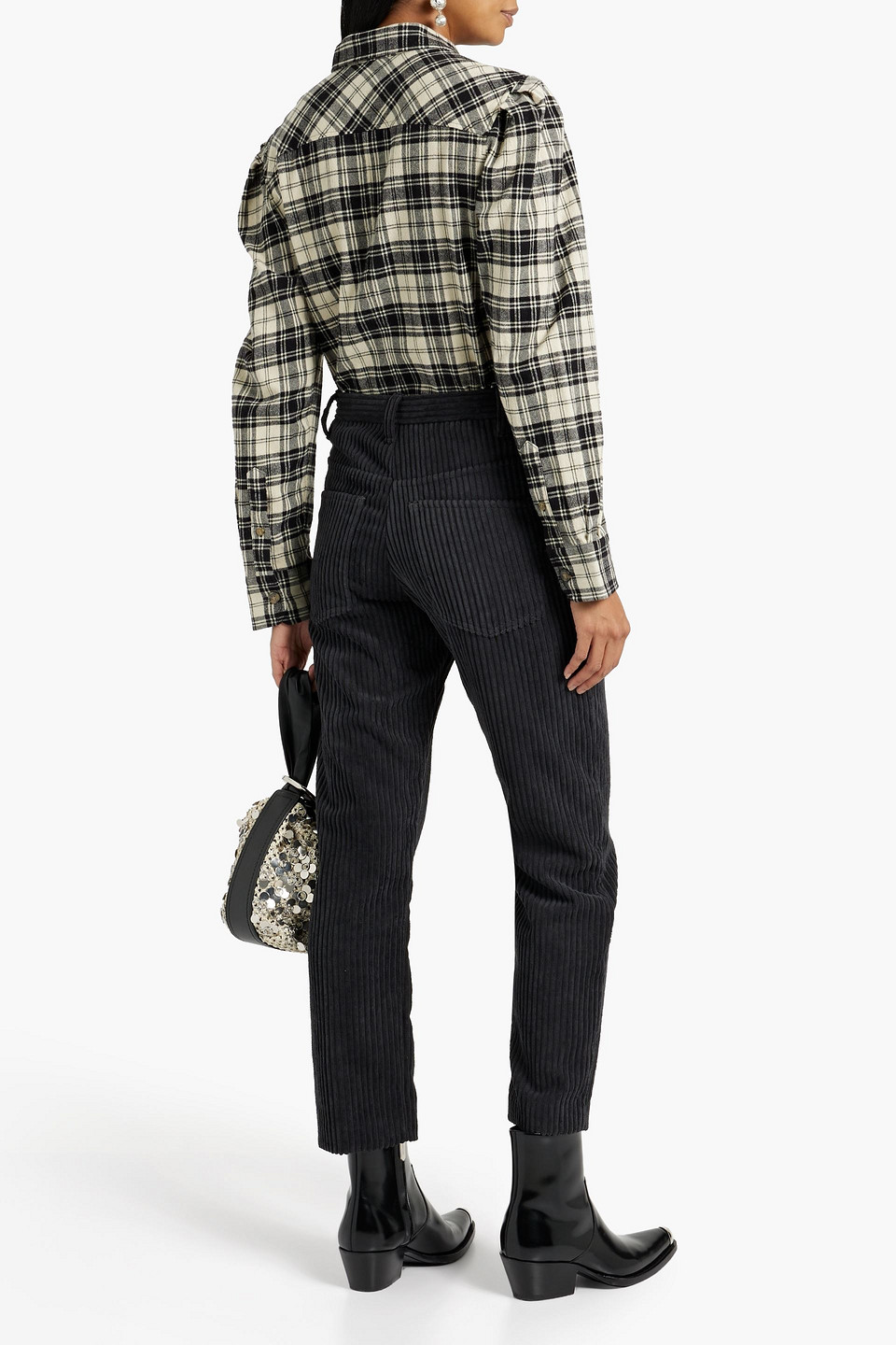 Isabel Marant Étoile Beldenae Corduroy Tapered Pants In Anthracite