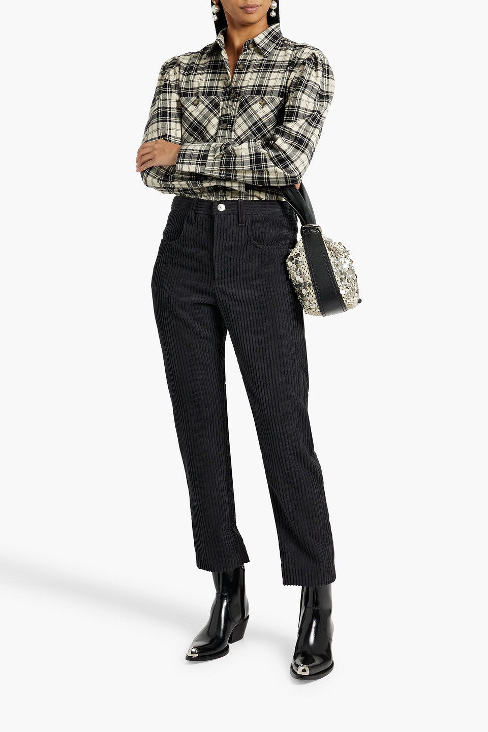 Isabel Marant Étoile Beldenae Corduroy Tapered Pants In Anthracite