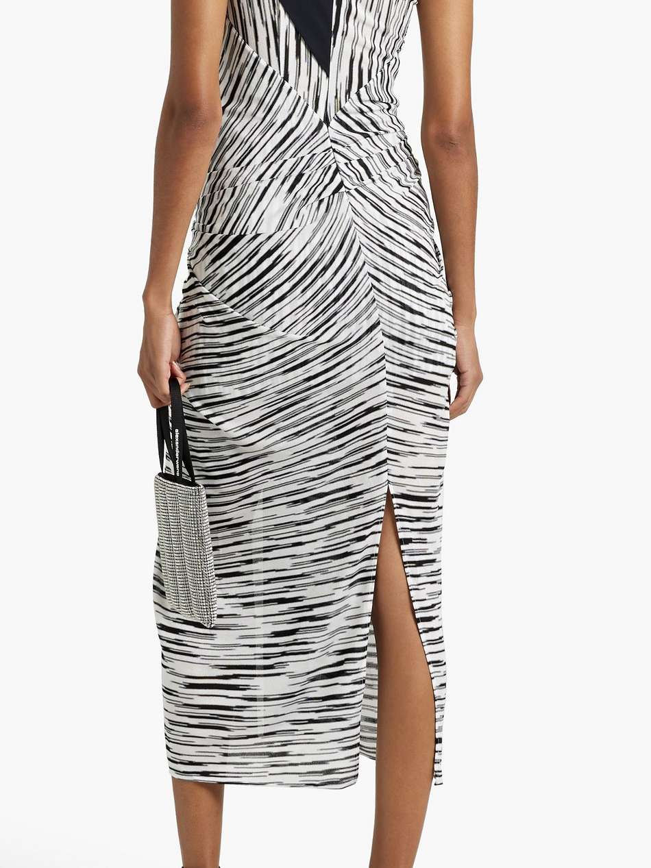 knotted crochet-knit midi dress
