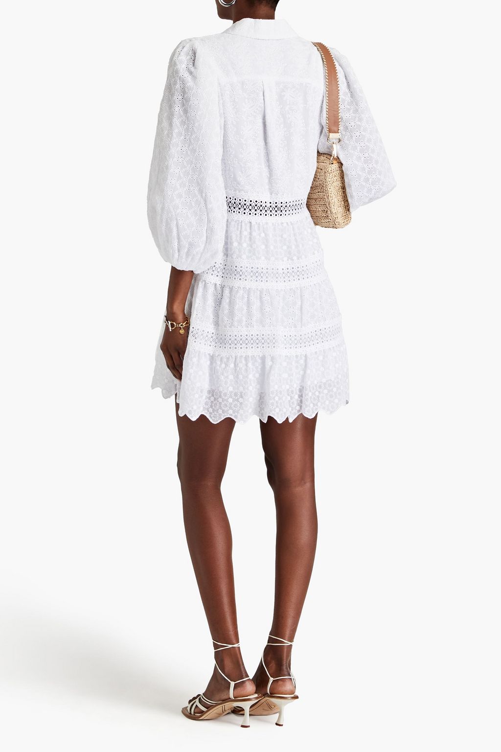 ALICE + OLIVIA فستان قصير «بليكسلي» بتطريز إنجليزي
