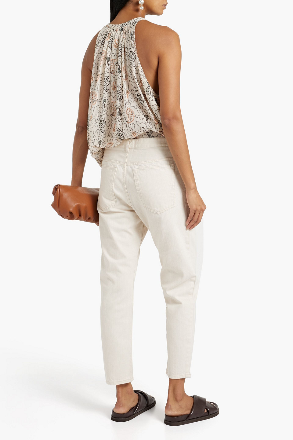 ISABEL MARANT ÉTOILE ABITI PLEATED PRINTED COTTON-GAUZE TOP 