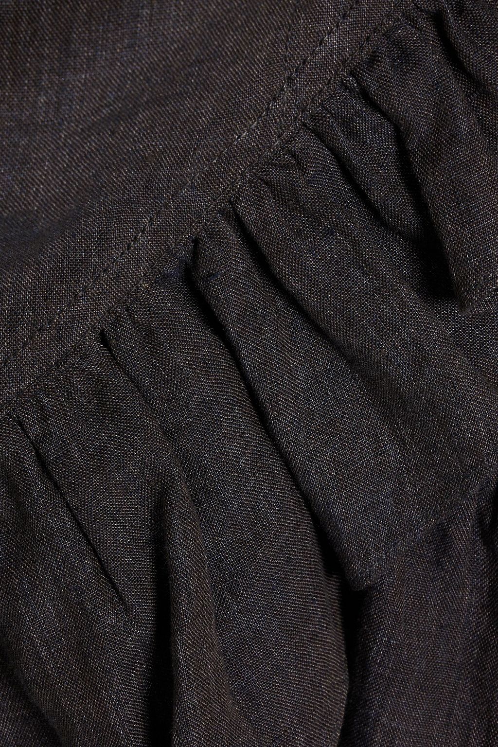MARANT ÉTOILE Tempster ruffled linen mini wrap skirt