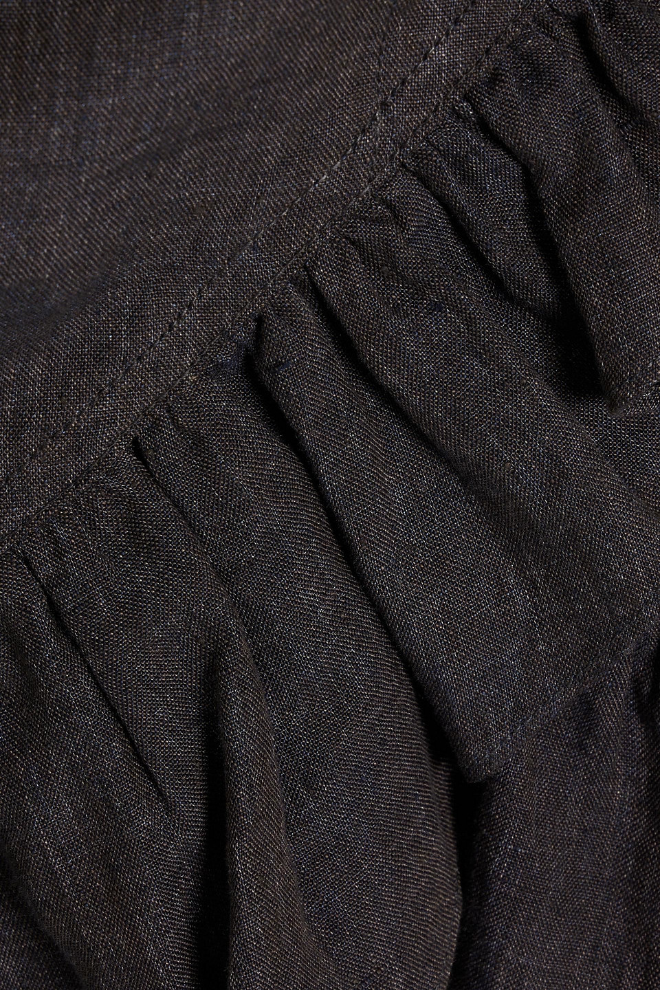 ISABEL MARANT ÉTOILE TEMPSTER RUFFLED LINEN MINI WRAP SKIRT