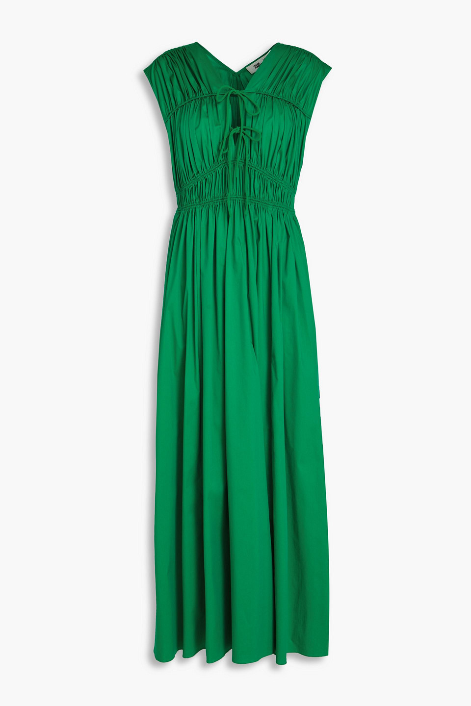 Diane Von Furstenberg Gillian Cotton-blend Poplin Midi Dress In Green