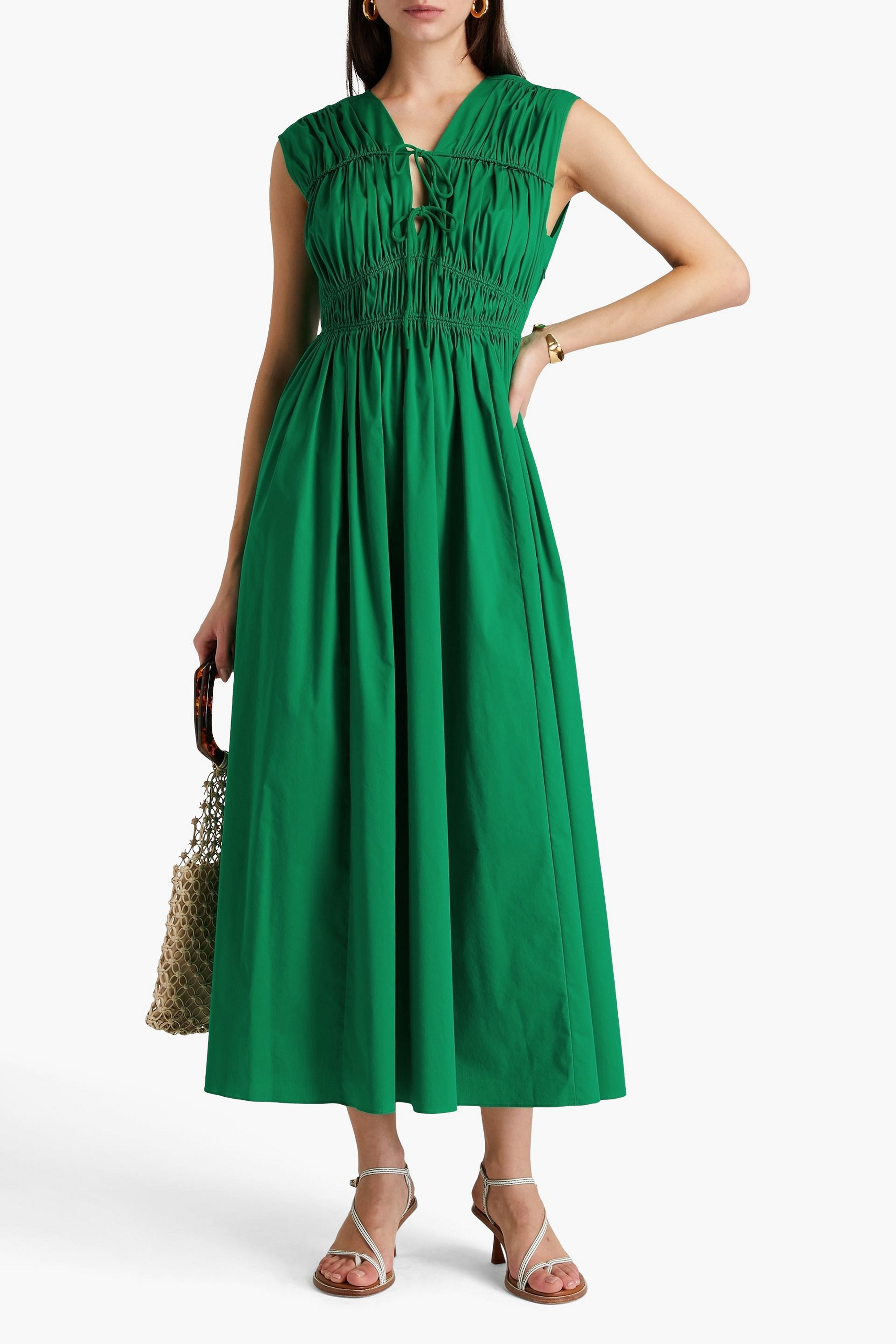 Diane von Furstenberg Gillian cotton-blend poplin midi dress